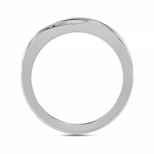 MEN'S BAND 0.50CT ROUND DIAMOND 10K WHITE GOLD
