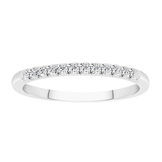 LADIES BAND 0.15CT ROUND DIAMOND 14K WHITE GOLD