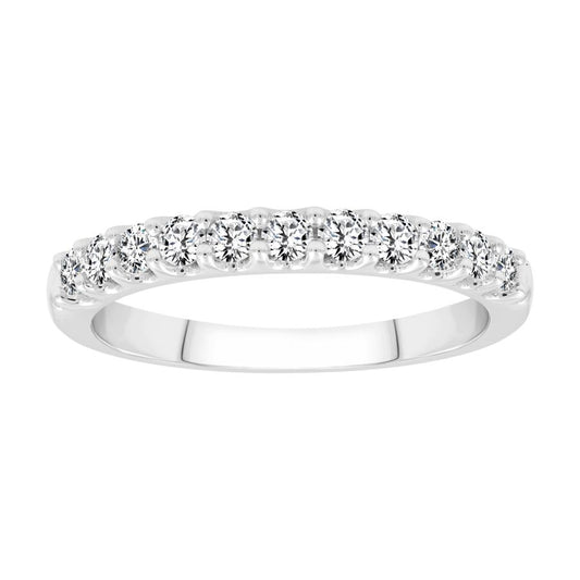 LADIES BAND 0.50CT ROUND DIAMOND 14K WHITE GOLD