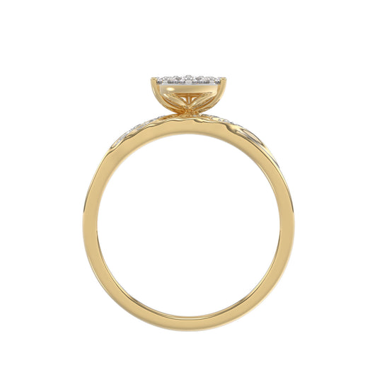LADIES TRIOS SET 0.33CT ROUND DIAMOND 10K YELLOW GOLD