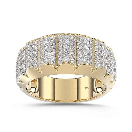 MEN'S BAND 1.00CT ROUND DIAMOND 10K YELLOW GOLD