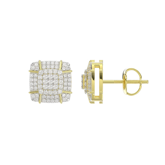 LADIES EARRINGS 0.33CT ROUND DIAMOND 10K YELLOW GOLD