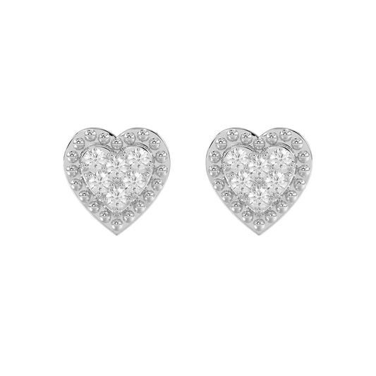 LADIES EARRINGS 0.20CT ROUND DIAMOND 14K WHITE GOLD