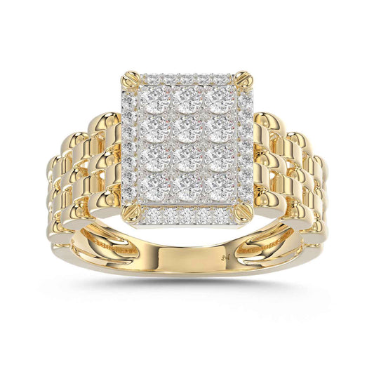 LADIES RING 1.00CT ROUND DIAMOND 10K YELLOW GOLD