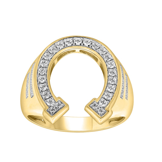 MEN'S RING 0.50CT ROUND DIAMOND 10K YELLOW GOLD