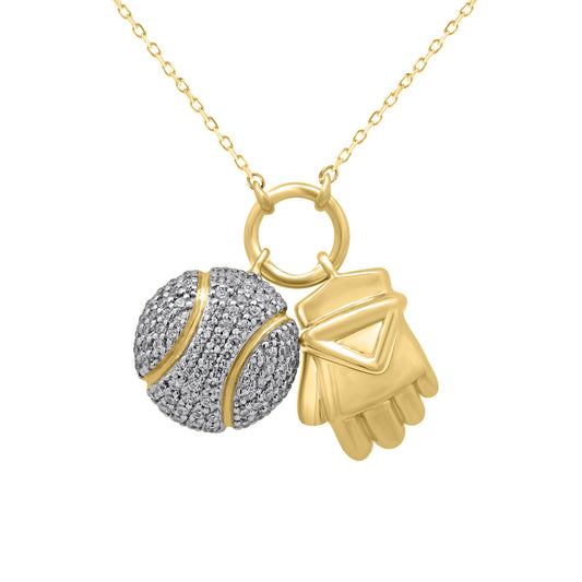LADIES PENDANT WITH CHAIN 0.25CT ROUND DIAMOND 10K YELLOW GOLD