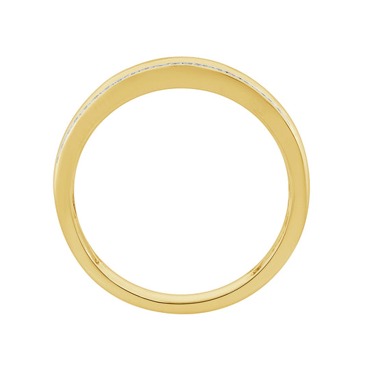 MEN'S RING 0.33CT ROUND DIAMOND 10K YELLOW GOLD