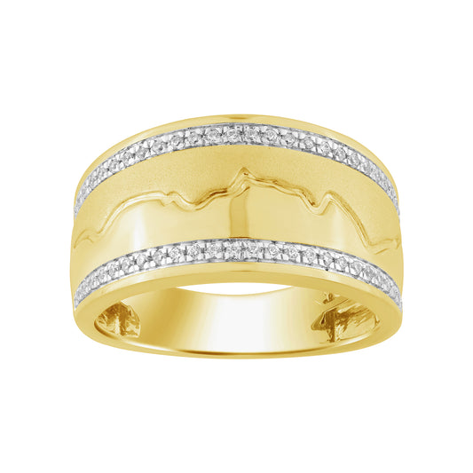 MEN'S RING 0.33CT ROUND DIAMOND 10K YELLOW GOLD