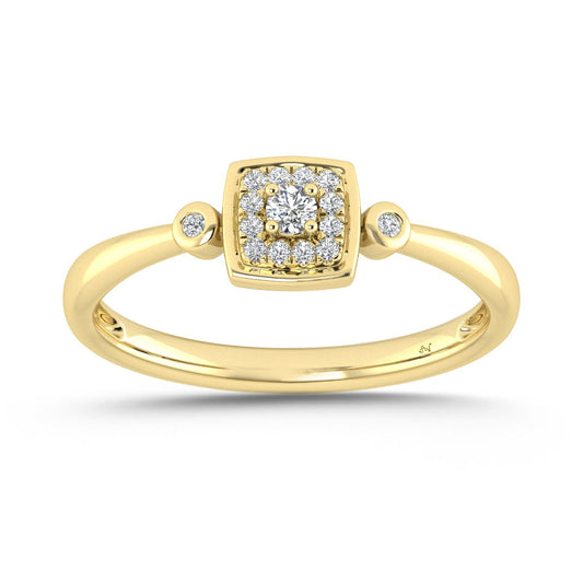 LADIES RING 0.10CT ROUND DIAMOND 10K YELLOW GOLD