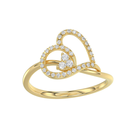 LADIES RING 0.15CT ROUND DIAMOND 10K YELLOW GOLD
