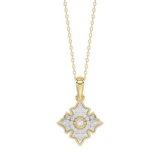 LADIES PENDANT 0.25CT ROUND DIAMOND 10K YELLOW GOLD