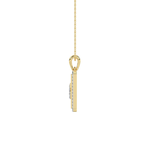 LADIES PENDANT 0.20CT ROUND DIAMOND 10K YELLOW GOLD