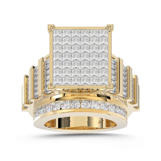 LADIES RING 4.00CT ROUND/PRINCESS/BAGUETTE DIAMOND 10K YELLOW GOLD