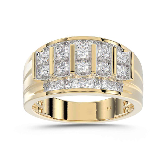 MEN'S BAND 1.50CT ROUND DIAMOND 10K YELLOW GOLD