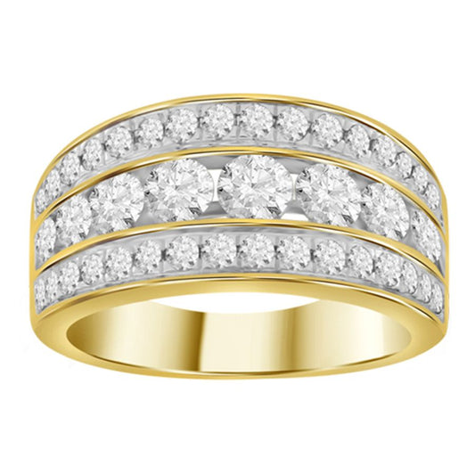 LADIES BAND 1.00CT ROUND DIAMOND 10K YELLOW GOLD
