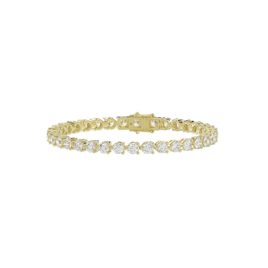 LADIES BRACELET 9CT ROUND DIAMOND 14K YELLOW GOLD