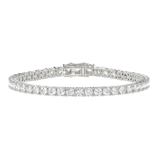 14K WHITE GOLD 3CT ROUND DIAMOND LADIES BRACELET