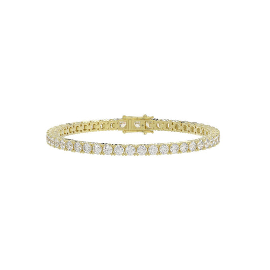 14K YELLOW GOLD 3CT ROUND DIAMOND LADIES BRACELET