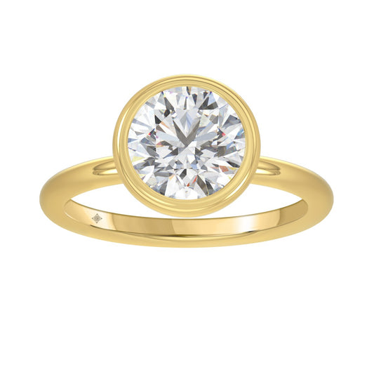 LADIES SOLITAIRE RING 3CT ROUND DIAMOND 14K YELLOW GOLD (CENTER STONE ROUND DIAMOND 3CT )