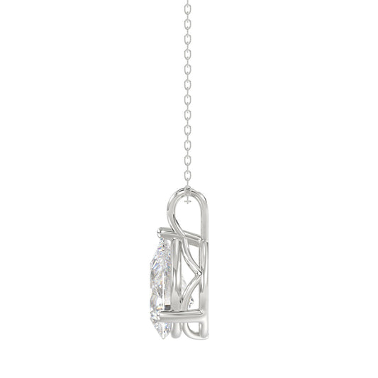 LADIES SOLITAIRE PENDANT 2 1/2CT PEAR DIAMOND 14K WHITE GOLD