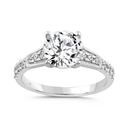 LADIES RING 2 1/4CT ROUND DIAMOND 14K WHITE GOLD (CENTER STONE ROUND DIAMOND 2.00CT)
