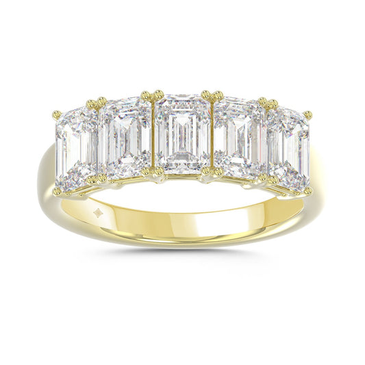 14K YELLOW GOLD 2.00CT EMERALD DIAMOND LADIES BAND