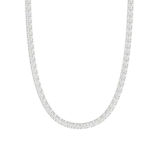 14K WHITE GOLD 4.00CT 16" ROUND DIAMOND LADIES TENNIS NECKLACE