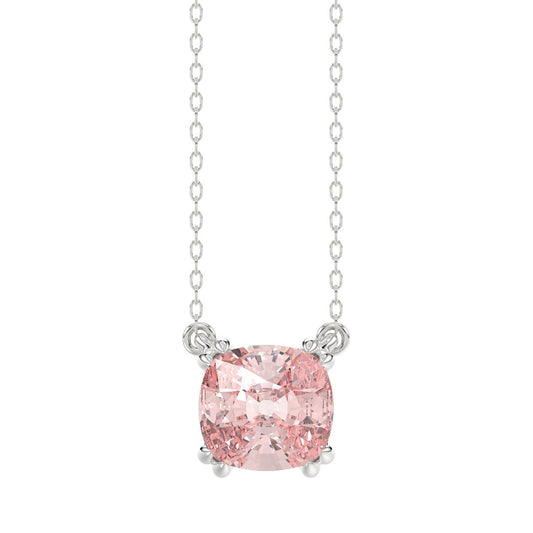 ETERNAL BLUSH COLLECTION 14K WHITE GOLD 1.00CT CUSHION PINK DIAMOND LADIES PENDANT