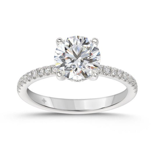 14K WHITE GOLD 1 3/4CT ROUND DIAMOND LADIES RING (CENTER STONE ROUND DIAMOND 1 1/2CT)