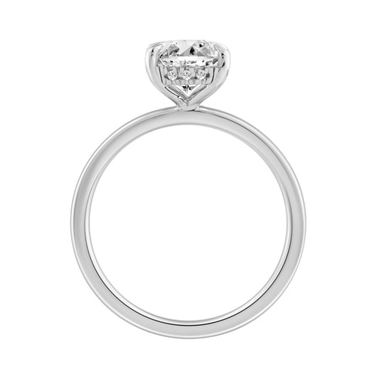 14K WHITE GOLD 2.00CT OVAL/ROUND DIAMOND LADIES RING (CENTER STONE OVAL DIAMOND 2CT)