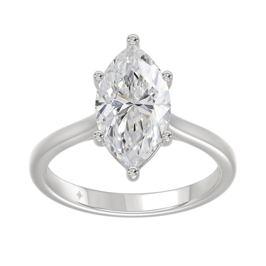 14K WHITE GOLD 1 1/2CT MARQUISE DIAMOND SOLITAIRE RING