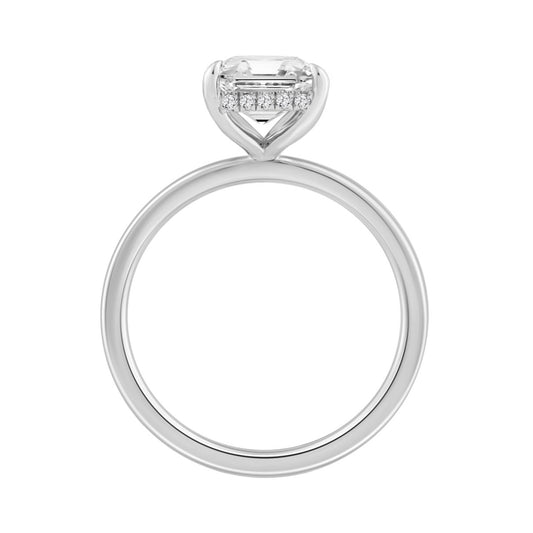 14K WHITE GOLD 3.00CT ROUND/CUSHION DIAMOND LADIES RING (CENTER STONE CUSHION DIAMOND 3CT)