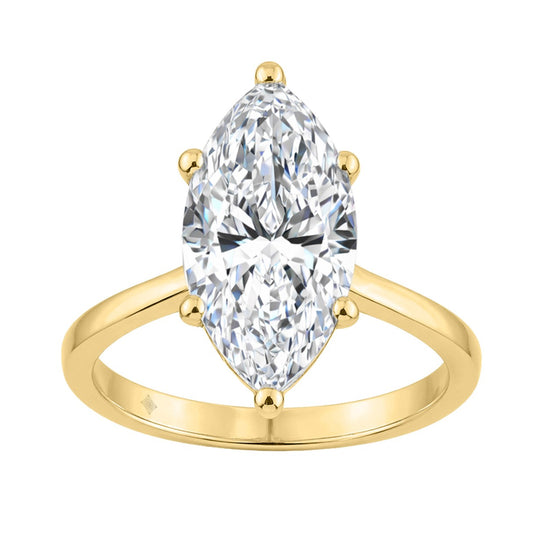14K YELLOW GOLD 4.00CT MARQUISE DIAMOND LADIES SOLITAIRE RING (CENTER STONE MARQUISE DIAMOND 4CT