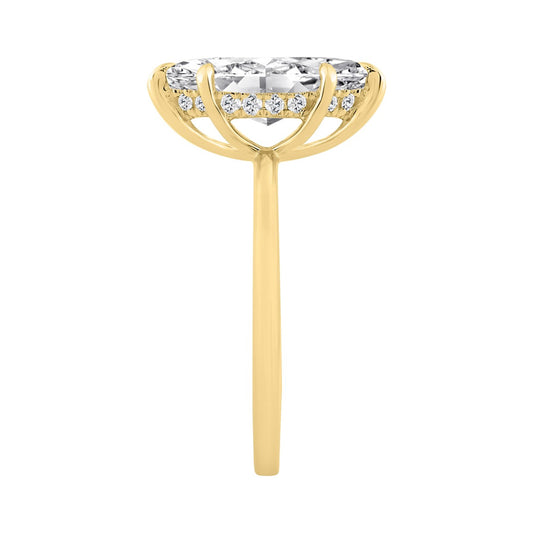 14K YELLOW GOLD 2.00CT MARQUISE/ROUND DIAMOND LADIES RING (CENTER STONE MARQUISE DIAMOND 2.00CT)