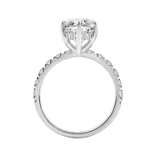 14K WHITE GOLD 6.00CT MARQUISE/ROUND DIAMOND LADIES RING (CENTER STONE MARQUISE DIAMOND 5CT)