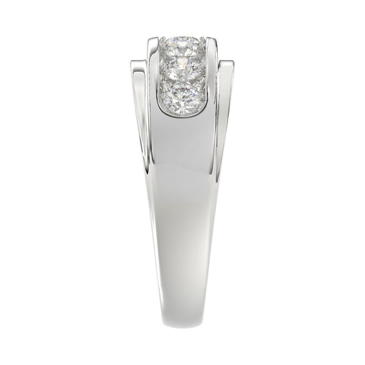 Luxury 14K White Gold 1.00Ct Men's Round Cut Lab Grown Diamond Band