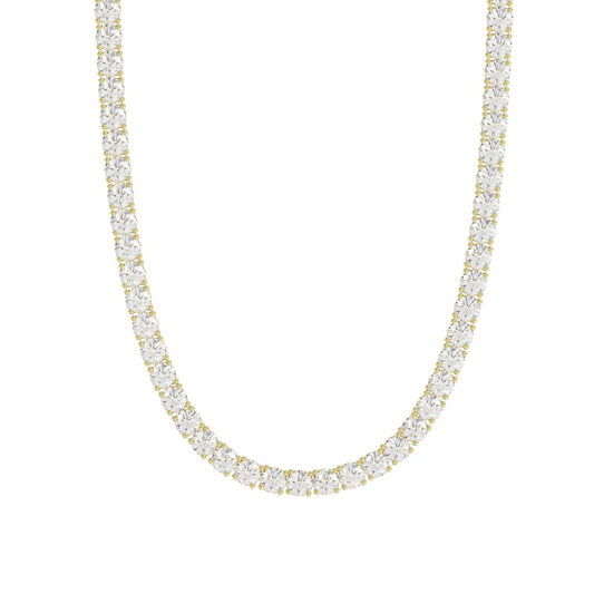 14K YELLOW GOLD 10 1/3CT 18" ROUND DIAMOND LADIES TENNIS NECKLACE