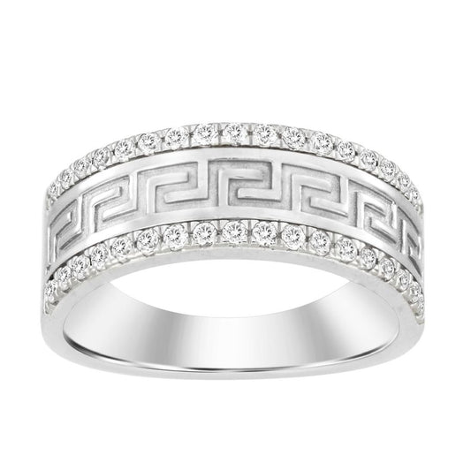 MEN'S BAND 0.50CT ROUND DIAMOND 14K WHITE GOLD (SI QUALITY)