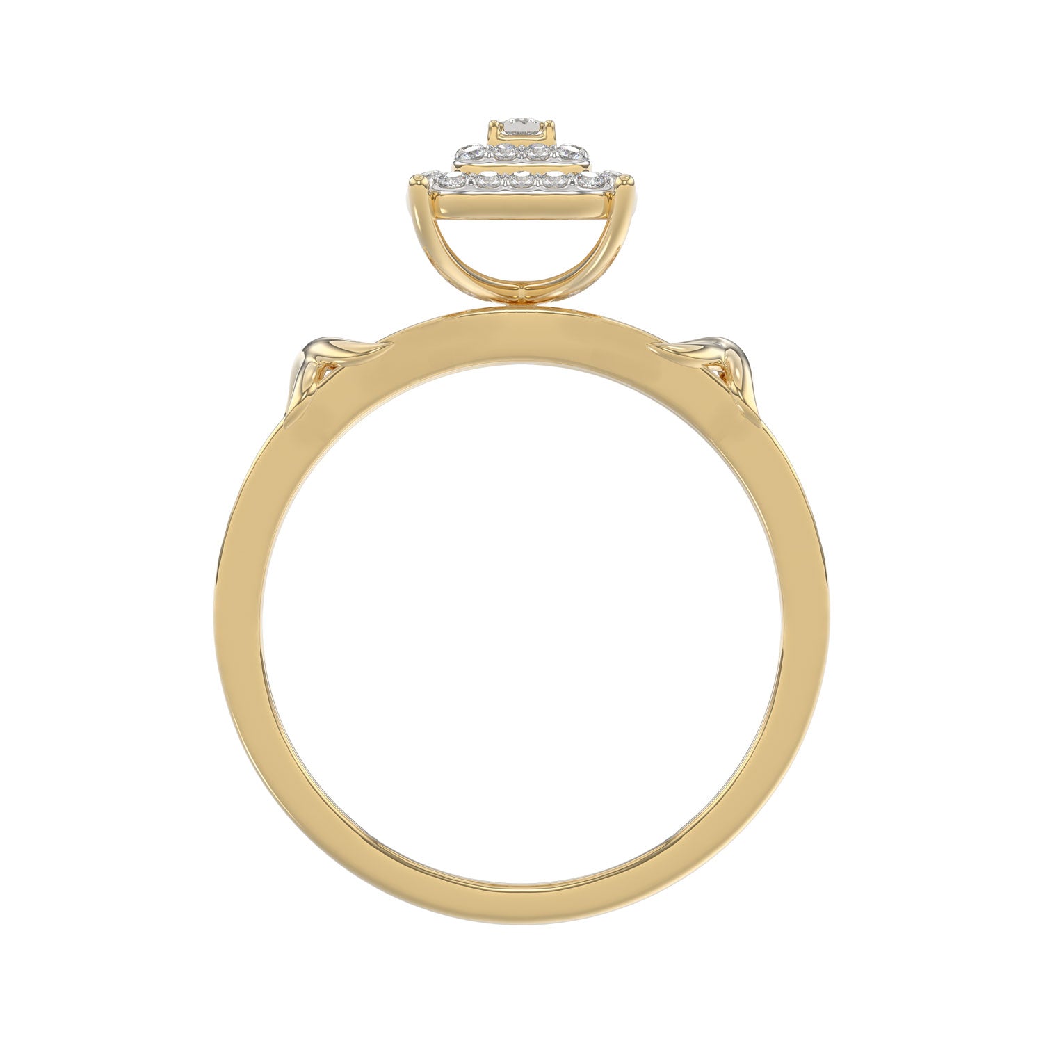 LADIES TRIOS 1.00CT ROUND DIAMOND 10K YELLOW GOLD