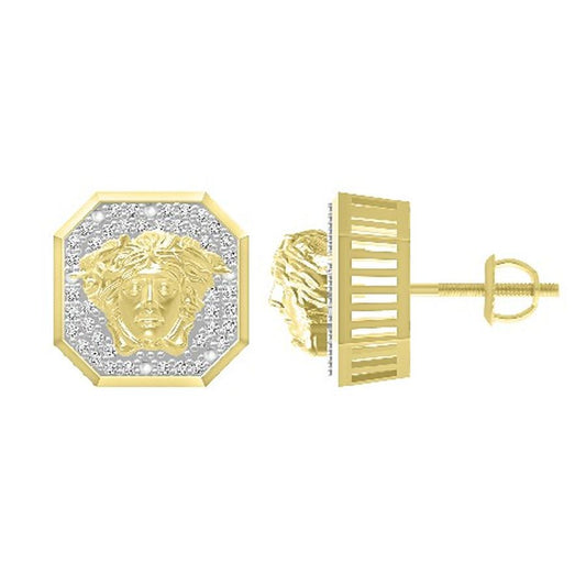 LADIES EARRINGS 0.25CT ROUND DIAMOND 10K YELLOW GOLD