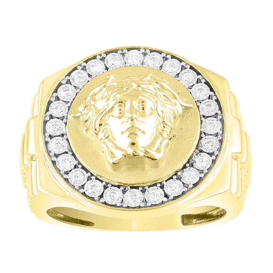 MEN'S RING 0.25CT ROUND DIAMOND 10K YELLOW GOLD