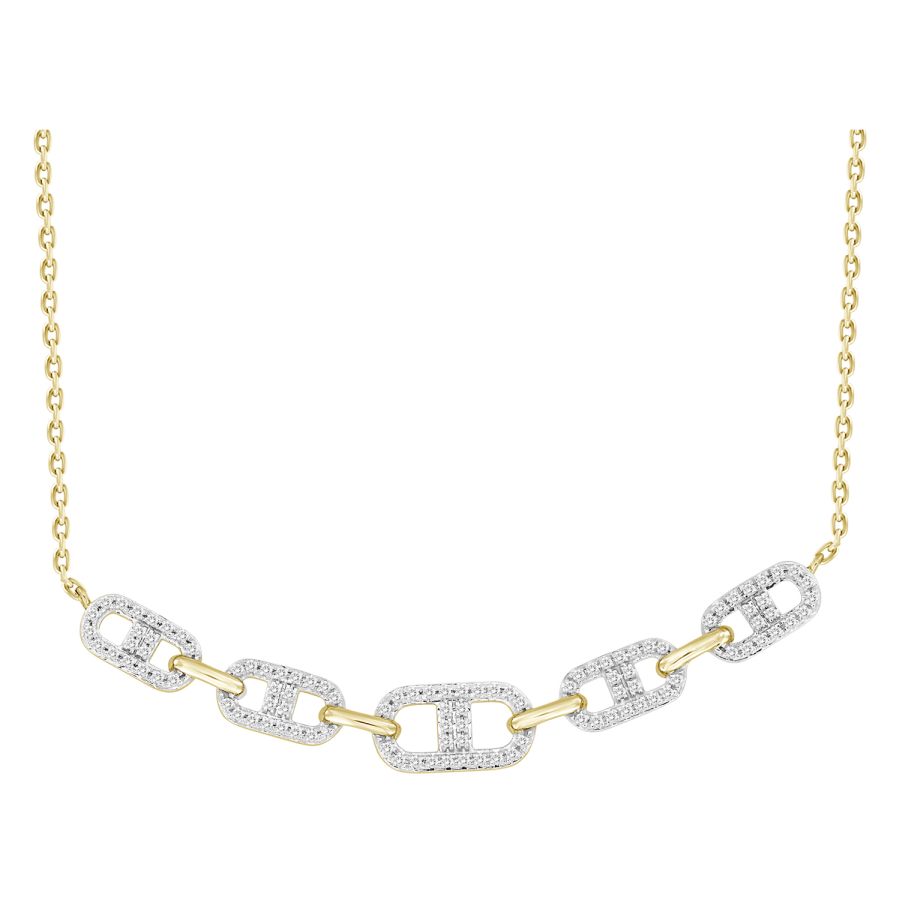 LADIES NECKLACE 0.25CT ROUND DIAMOND 10K YELLOW GOLD