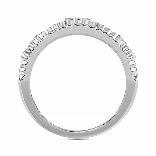 MEN'S RING 0.75CT ROUND DIAMOND 10K WHITE GOLD