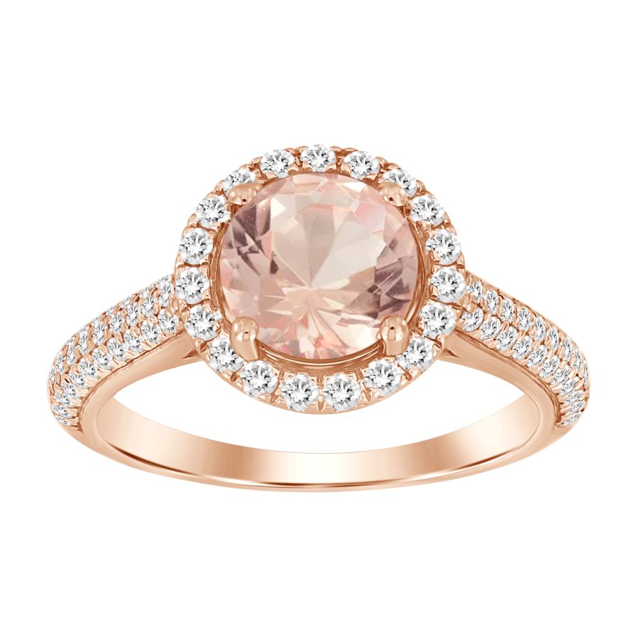 LADIES RING 1.70CT ROUND DIAMOND 10K ROSE GOLD