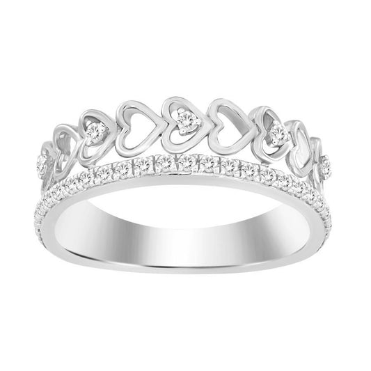 LADIES RING 0.20CT ROUND DIAMOND 14K WHITE GOLD (SI QUALITY)