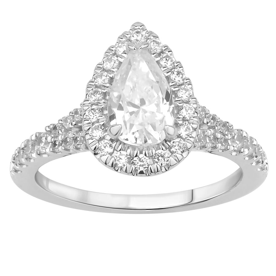 LADIES RING SEMI MOUNT 0.50CT ROUND DIAMOND 14K WHITE GOLD