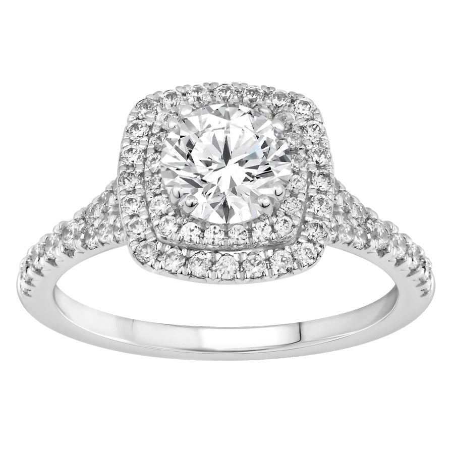 LADIES RING SEMI MOUNT 0.50CT ROUND DIAMOND 14K WHITE GOLD