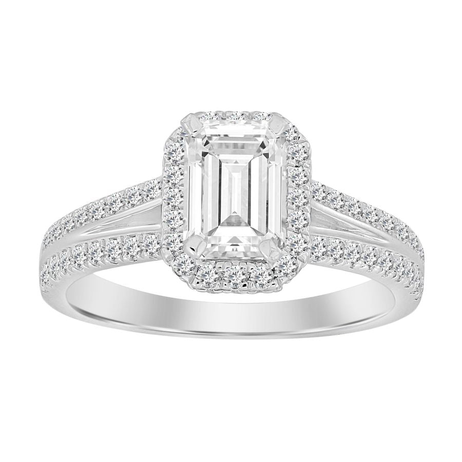 LADIES RING SEMI MOUNT 0.50CT ROUND DIAMOND 14K WHITE GOLD