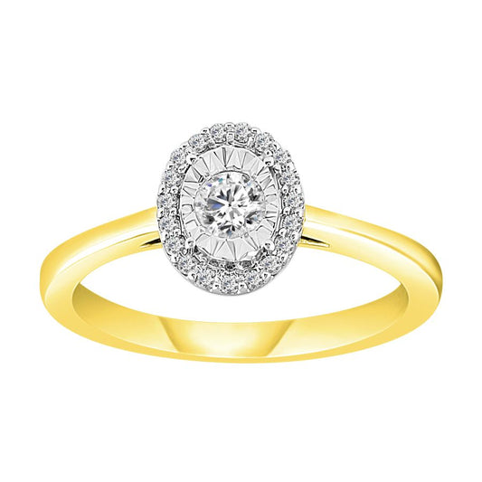 LADIES RING 0.25CT ROUND DIAMOND 10K YELLOW GOLD