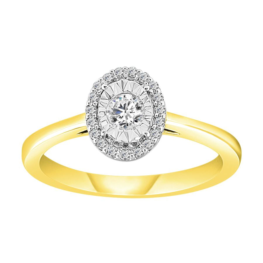 LADIES RING 0.25CT ROUND DIAMOND 10K YELLOW GOLD
